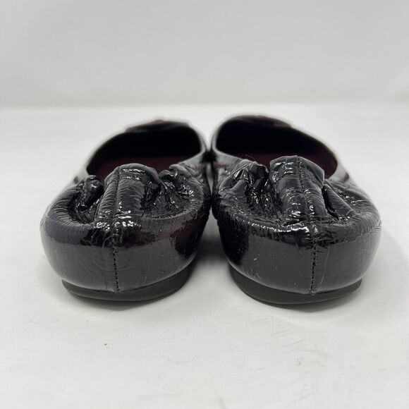Tory Burch Reva Plum Burgundy Patent Leather Ballet Flats Women’s 8.5 - Picture 5 of 12